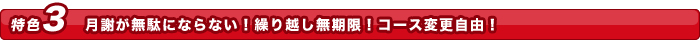 かなりお得!コース変更自由!繰越しがためられる!