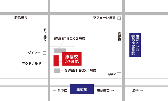 NOAダンスアカデミー原宿校 地図画像