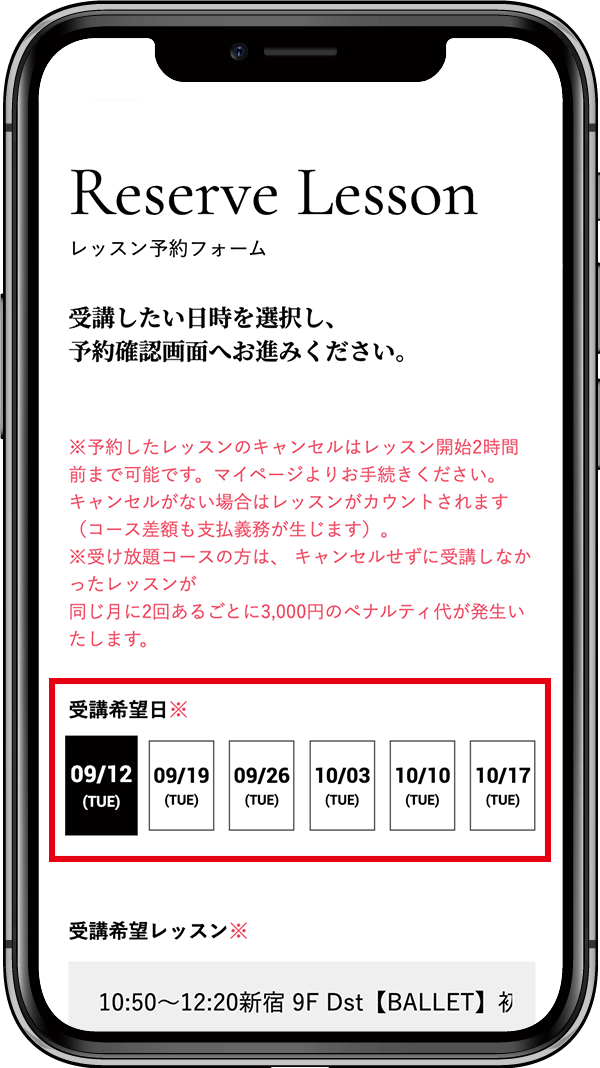 レッスン予約イメージ4
