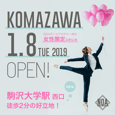 【NEW】2019年1月8日NOAダンスアカデミー初の女性限定スタジオ駒沢校NEW OPEN！